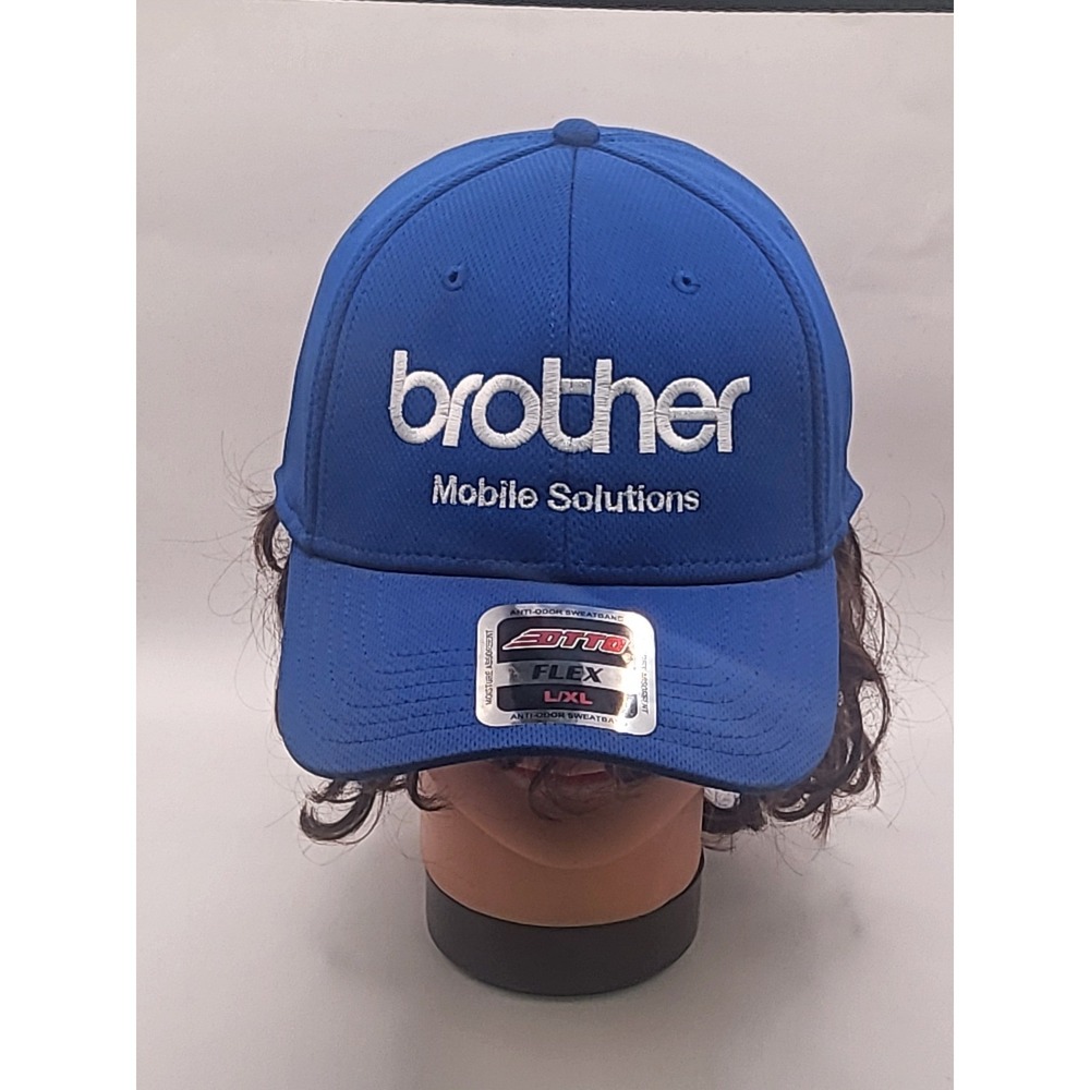 Brother Mobile Solutions‎ Hat Mens L/XL Blue Otto Flex Fitted Tech Corporate Cap
